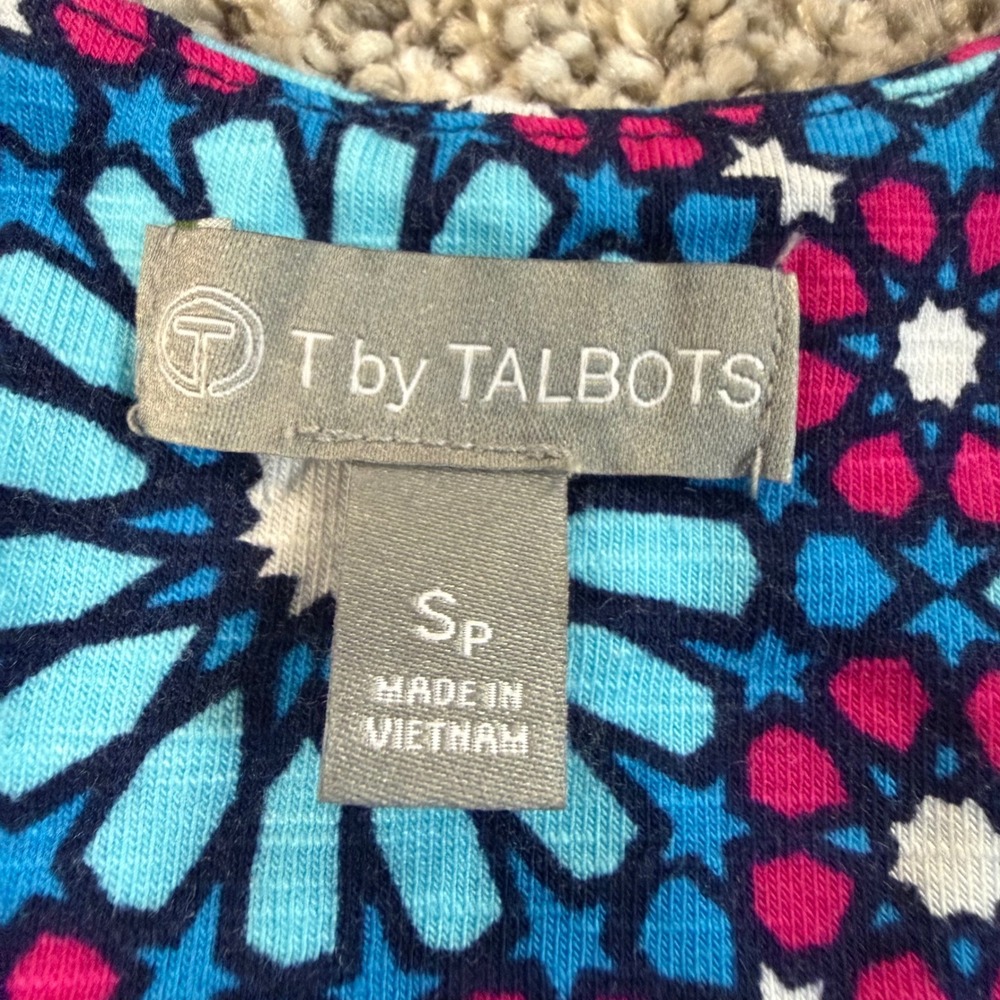 T by Talbots Womens Petite Small Colorful Crisscross  Pocket Dress Pickleball - Picture 3 of 10